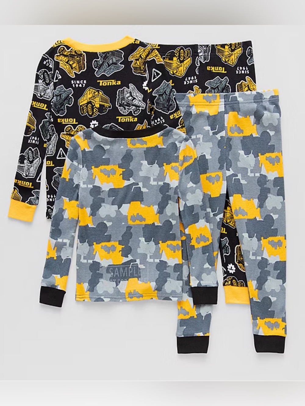 Tonka 4 Piece Toddler Boys Pajama Set 2 Tops & 2 Pants 100% Cotton Snug Fit NWT